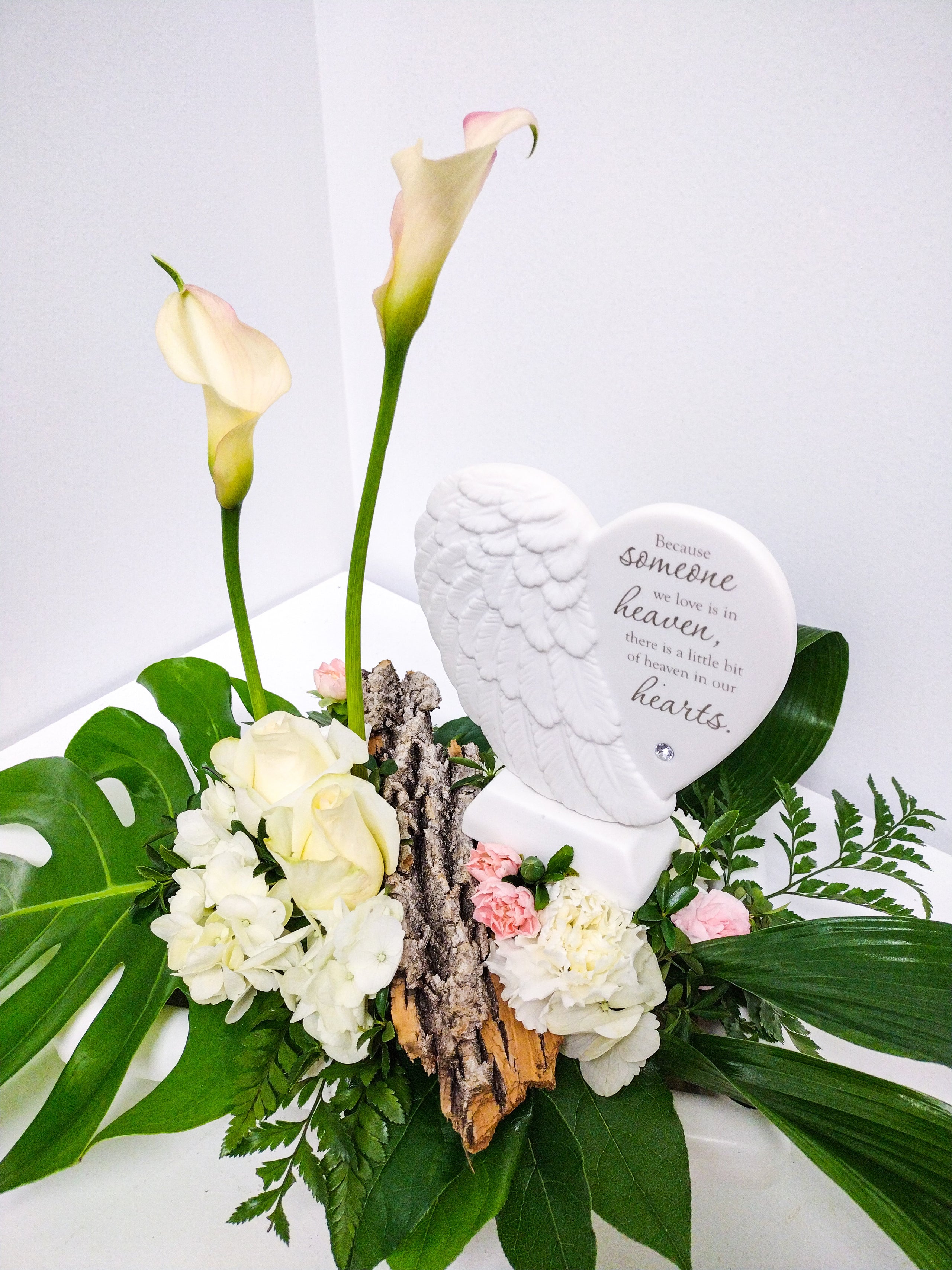 Sympathy Arrangement with Heart Bea's Flowers Flower Shop