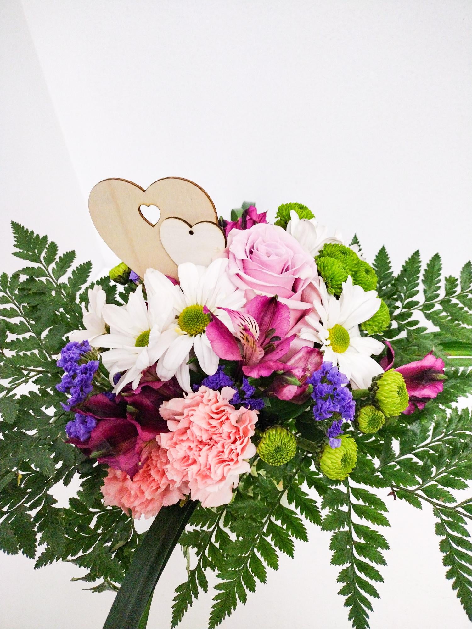 Modern Bouquet with Hearts Bea's Flowers Flower Shop